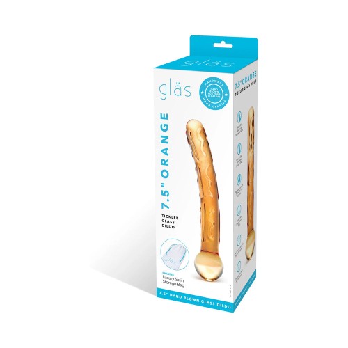 Dildo de Vidrio Naranja Tickler de 7.5 Pulgadas para Placer Único