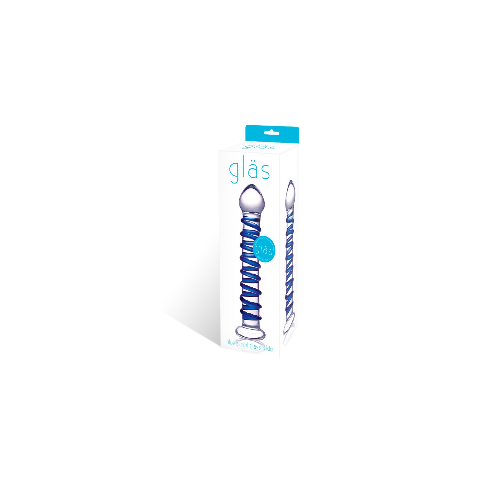 Dildo de Vidrio en Espiral Azul