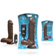 SI 7In Cock with Balls, Vibrating Egg and Suction Cup Brown