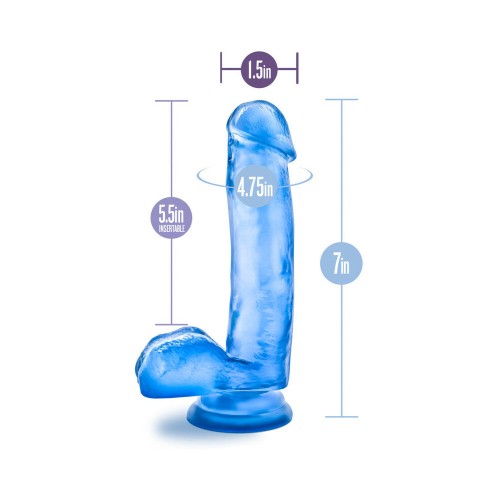 B Yours Sweet 'n Hard 7 in. Realistic Blue Dildo with Balls