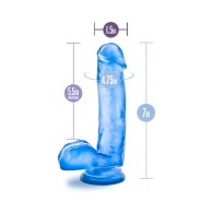 B Yours Dildo Realista de 7 in. con Testículos - Azul