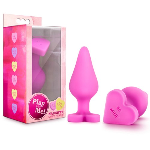 Play with Me Naughty Candy Hearts Anal Plug Pink