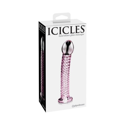 Pipedream Icicles Curved Textured Glass Dildo