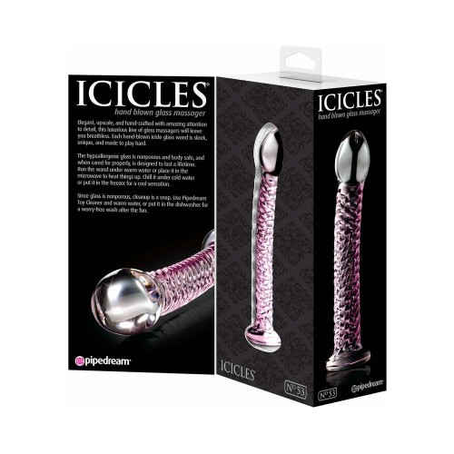 Pipedream Icicles Curved Textured Glass Dildo