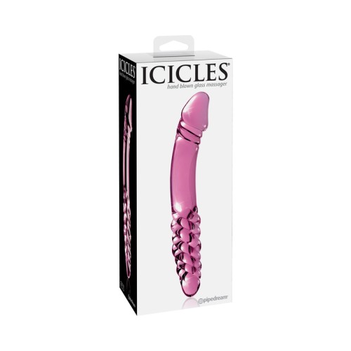 Dildo de Vidrio Curvado Texturizado Pipedream Icicles No. 57