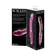 Pipedream Icicles No. 57 Curved Textured Glass Dildo