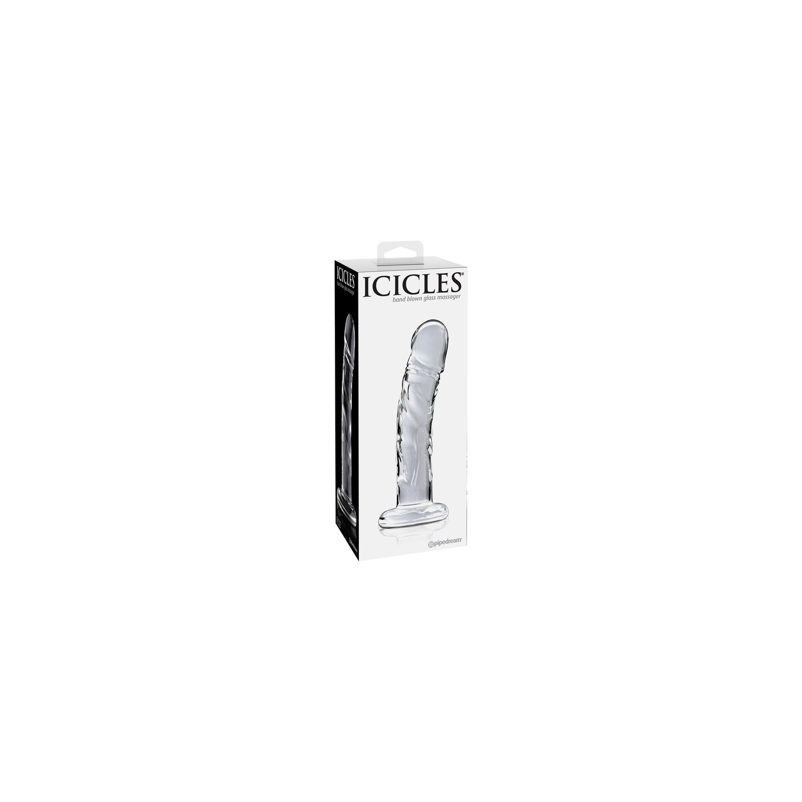 Dildo de Vidrio Curvado Realista Pipedream Icicles No. 62 Transparente - Herramienta de Placer de Alta Gama