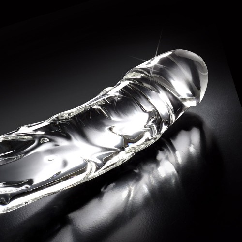 Dildo de Vidrio Curvado Realista Pipedream Icicles No. 62 Transparente - Herramienta de Placer de Alta Gama