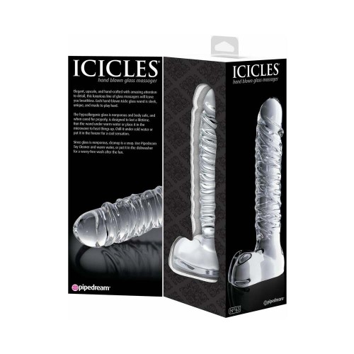 Dildo de Vidrio Ribeteado Pipedream Icicles No. 63