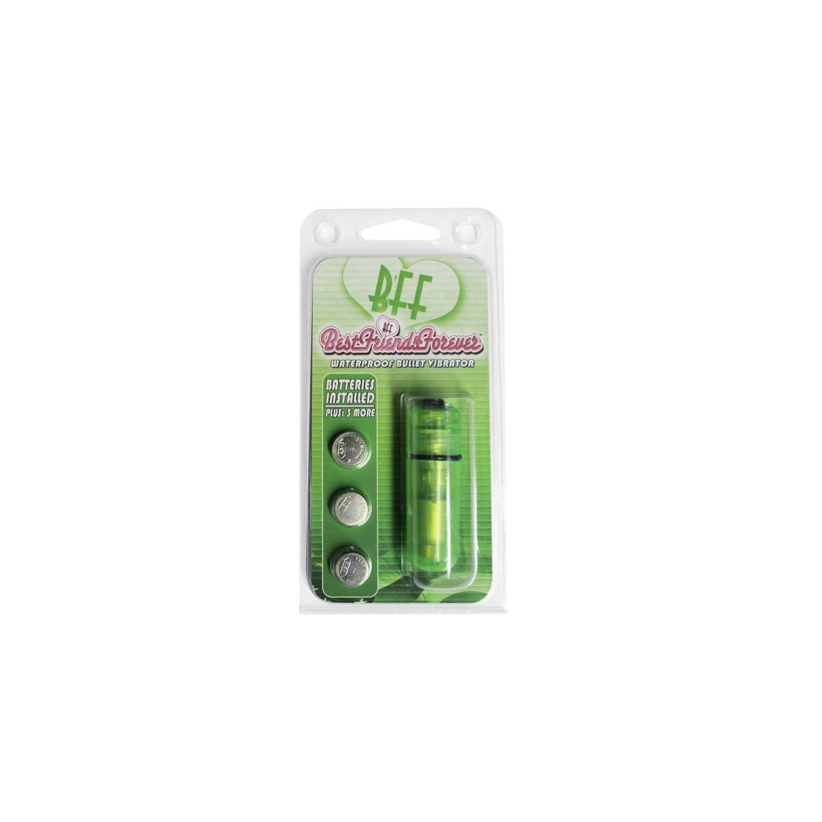 BFF Waterproof Vibrating Bullet Green 2.5in