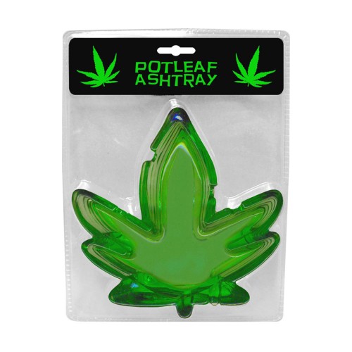 Pot Leaf Glass Ashtray for Smokers