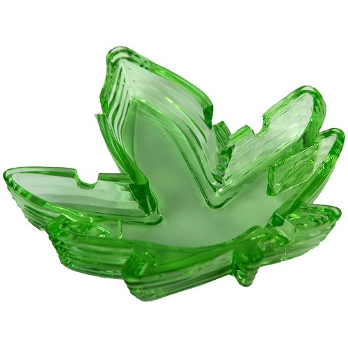 Pot Leaf Glass Ashtray for Smokers