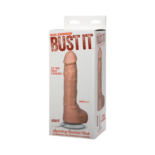 Bust It Squirting Realistic Cock White with Nut Butter - Shop Now