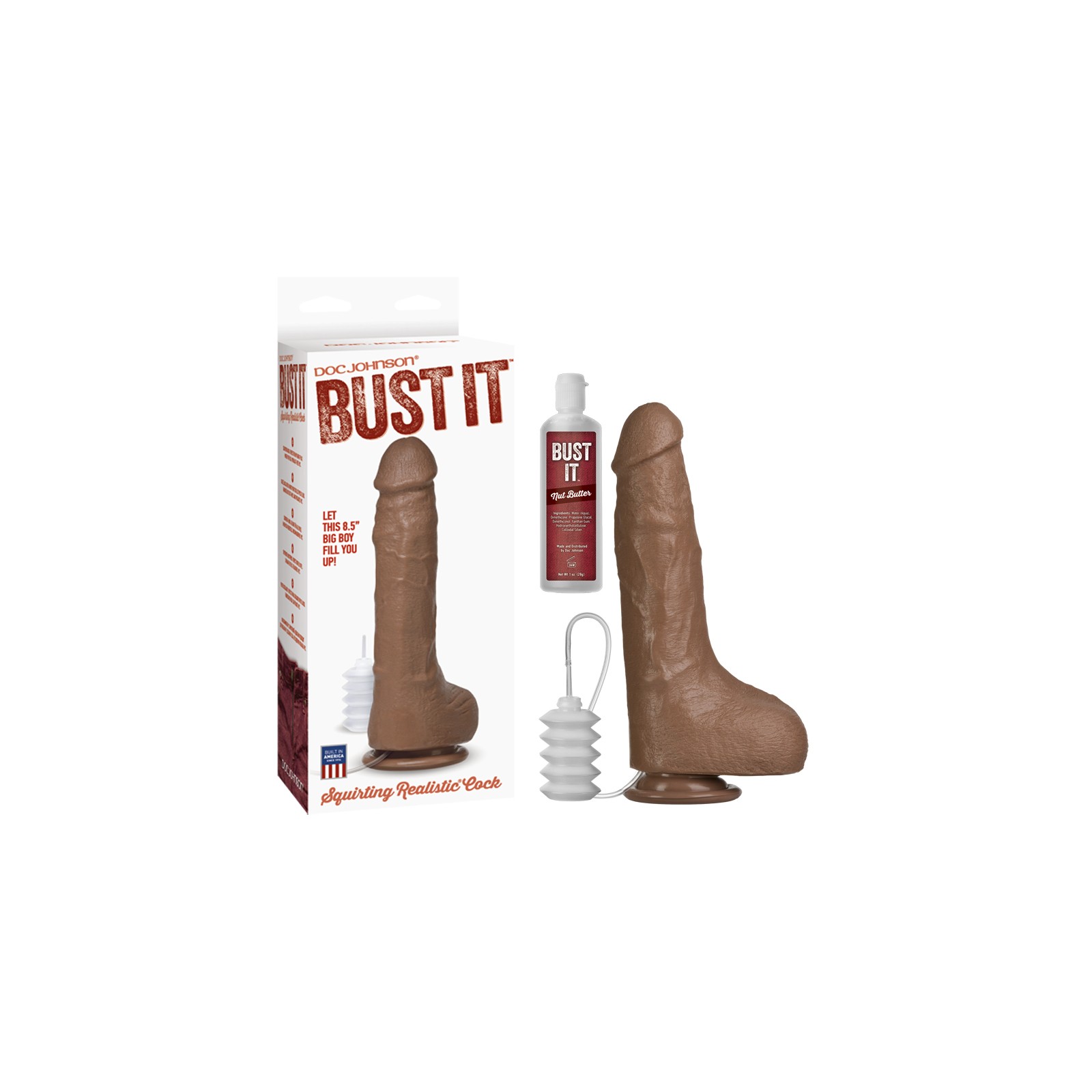 Bust It Squirting Realistic Cock - Brown - Exquisite Design