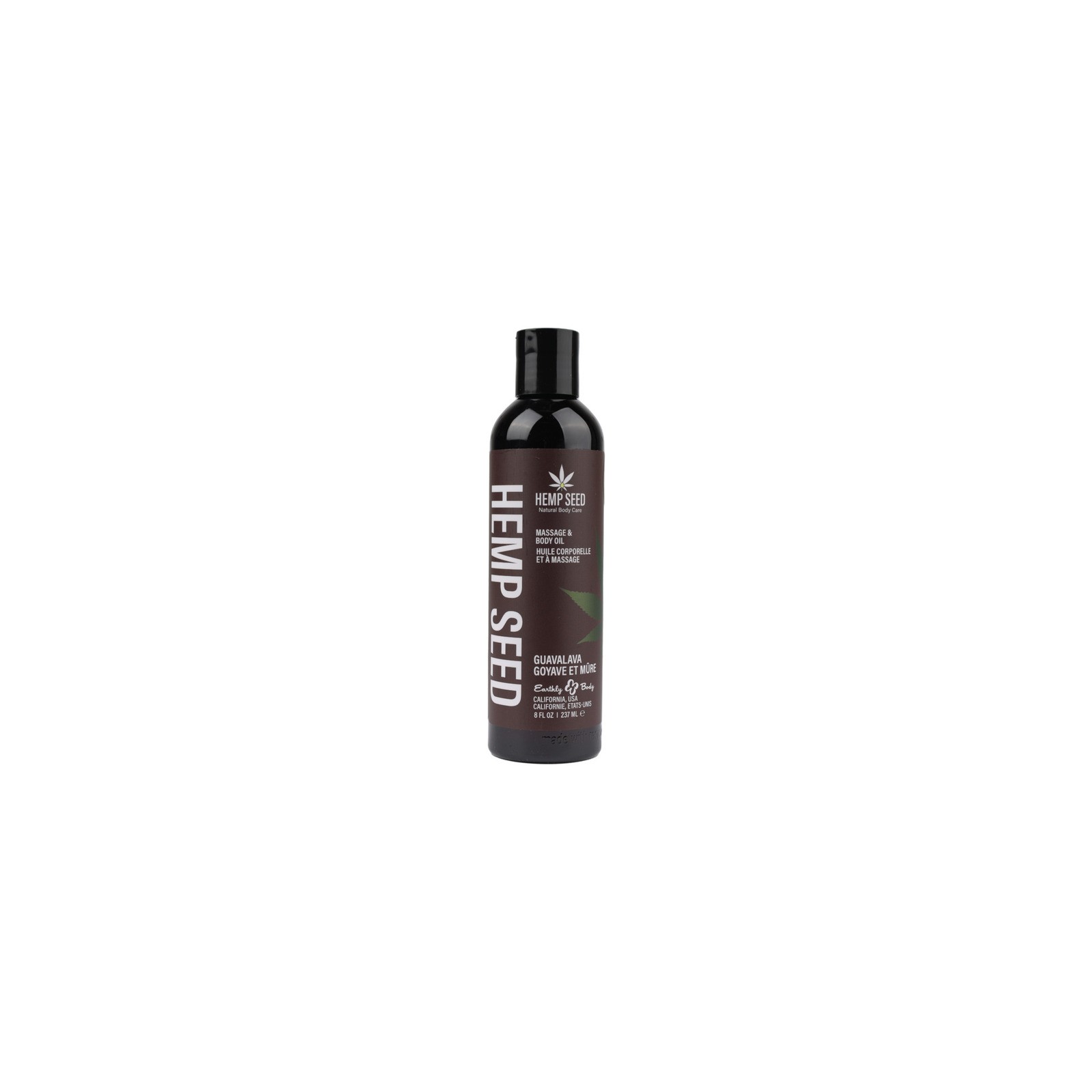 Earthly Body Hemp Seed Massage Oil Guavalava 8 oz.