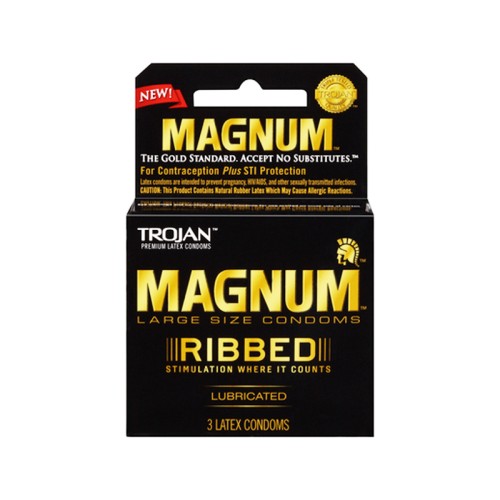 Condones Trojan Magnum Ribbed Pack