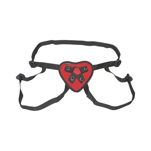 Lux Fetish Red Heart Strap-On Harness