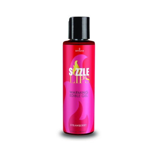 Gel Comestible Caliente Sensuva Sizzle Lips Fresa 4.2 oz.