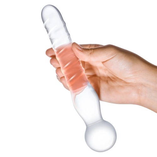 Dildo de Cristal Transparente Glas Joystick de 8 in.