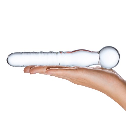 Glas 8 in Joystick Clear Glass Dildo