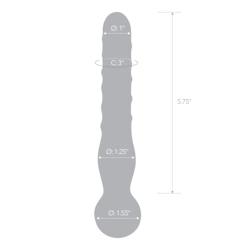 Dildo de Cristal Transparente Glas Joystick de 8 in.