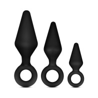 Luxe Night Rimmer 3-Piece Anal Plug Kit - Black