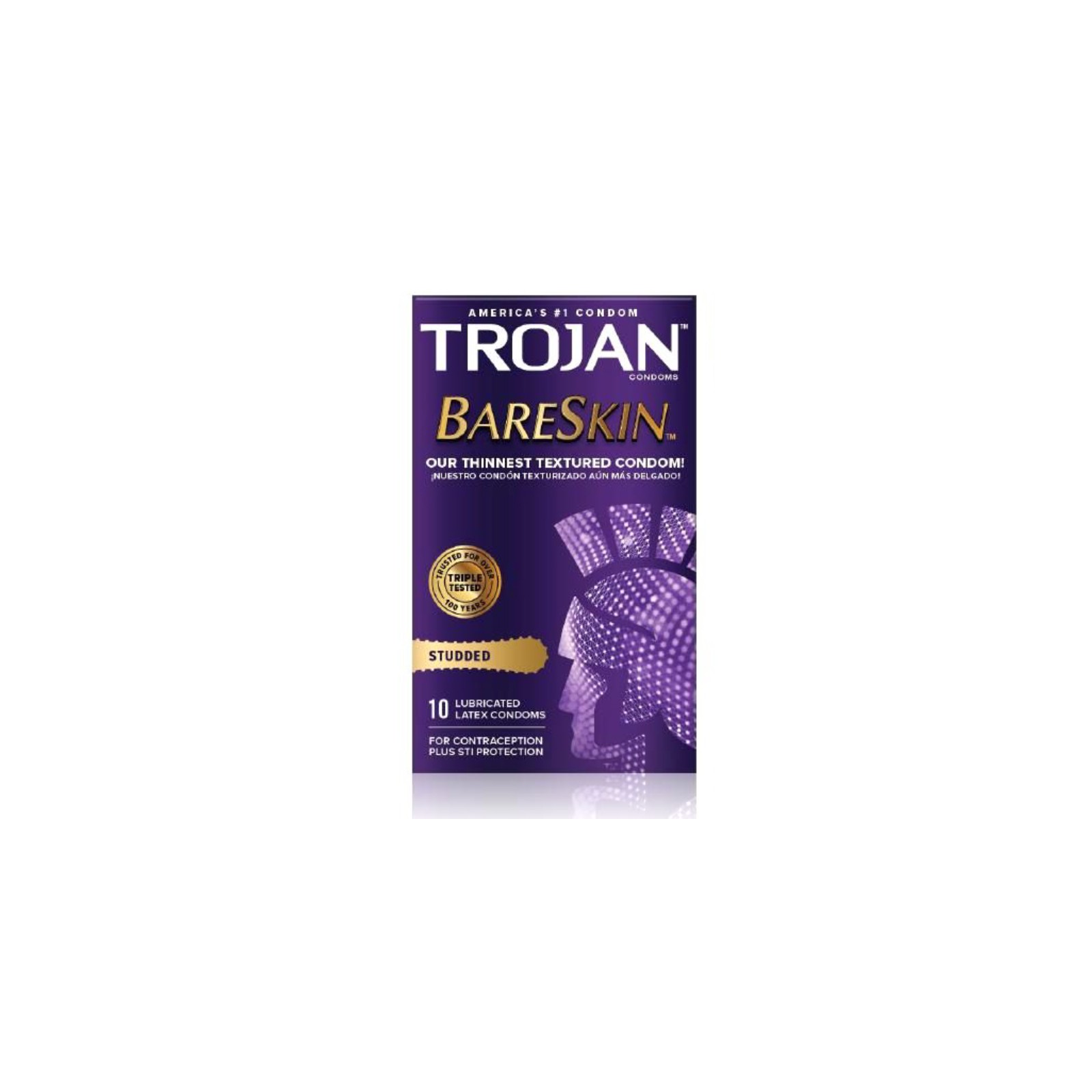 Preservativos Trojan Bareskin con Estímulos Caja de 10