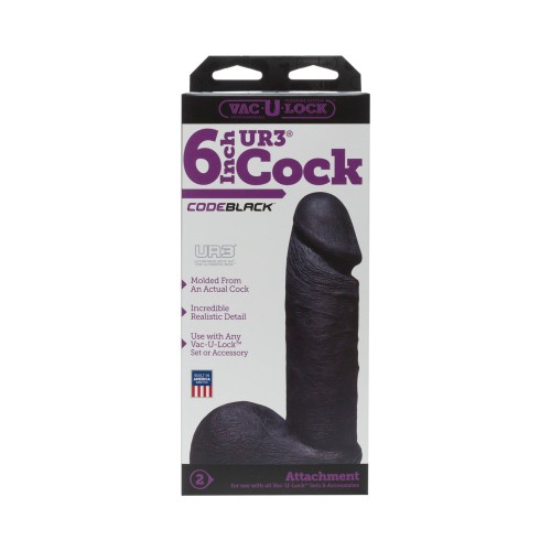 Vac-U-Lock Pene Realista ULTRASKYN de 6in CODEBLACK