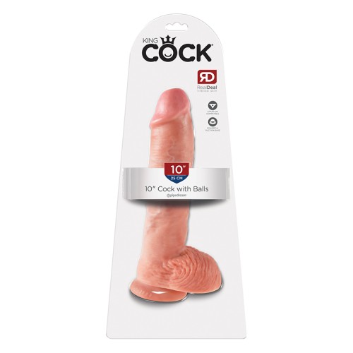 Pipedream King Cock Dildo Realista de 10 in. con Ventosa Beige