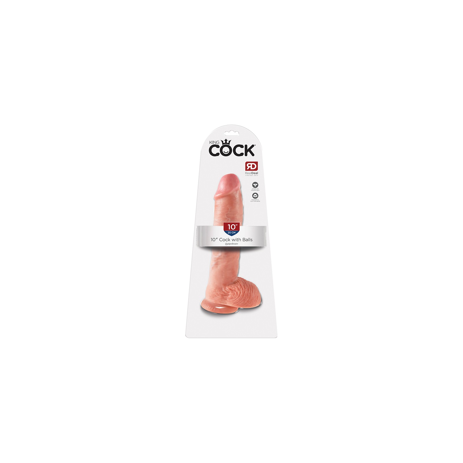 Pipedream King Cock Dildo Realista de 10 in. con Ventosa Beige