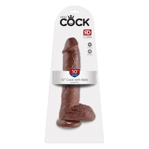 Dildo King Cock 10 pulgadas con Testículos para Realismo