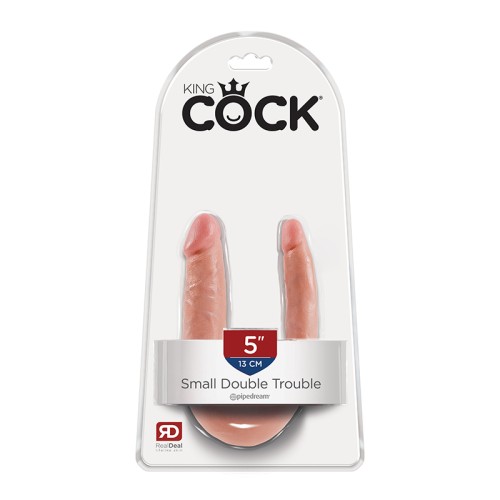 Dildo Realista Doble King Cock Double Trouble de 5 in. Beige