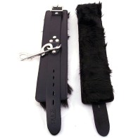 Rouge Leather Fur Wrist Cuffs