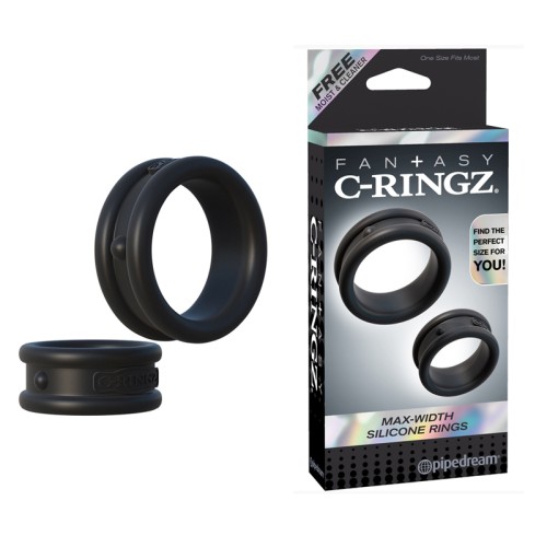 Juego de 2 Anillos de Silicona Pipedream Fantasy C-Ringz Negros