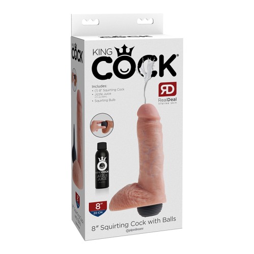 Pipedream King Cock 8 in Squirting Dildo Beige