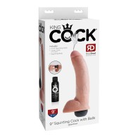 Pipedream King Cock Dildo Realista 9in con Eyaculación Beige