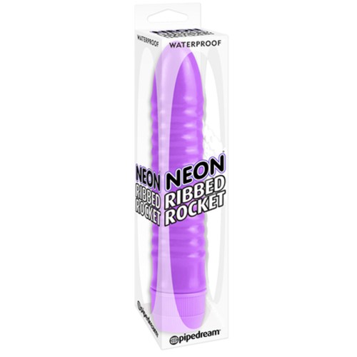 Pipedream Neon Ribbed Rocket Waterproof Slimline Vibrator