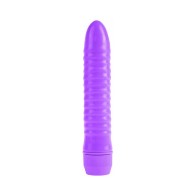 Vibrador Slimline de Neón con Rayas de Pipedream