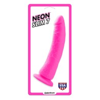 Pipedream Neon Slim Realistic Dildo with Suction Cup for Pleasure