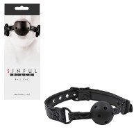 Ball Gag de Vinilo Sinful Negro