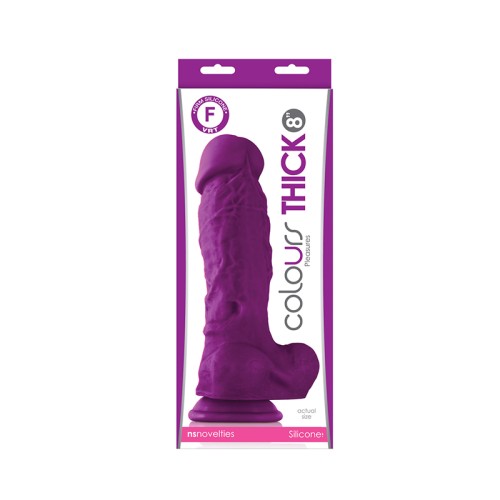 Colours Pleasures Thick 8 inch Dildo Purple