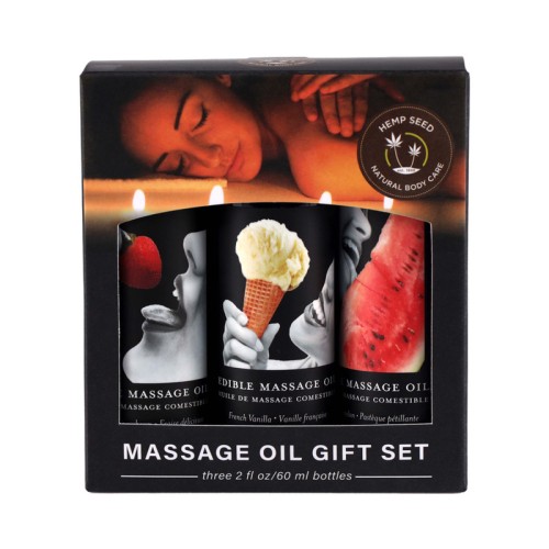 Earthly Body Hemp Seed Edible Massage Oil Gift Set