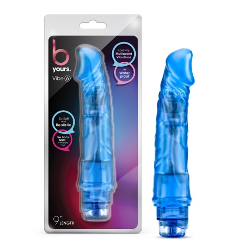 B Yours Vibe 6 Vibrating Dildo Blue