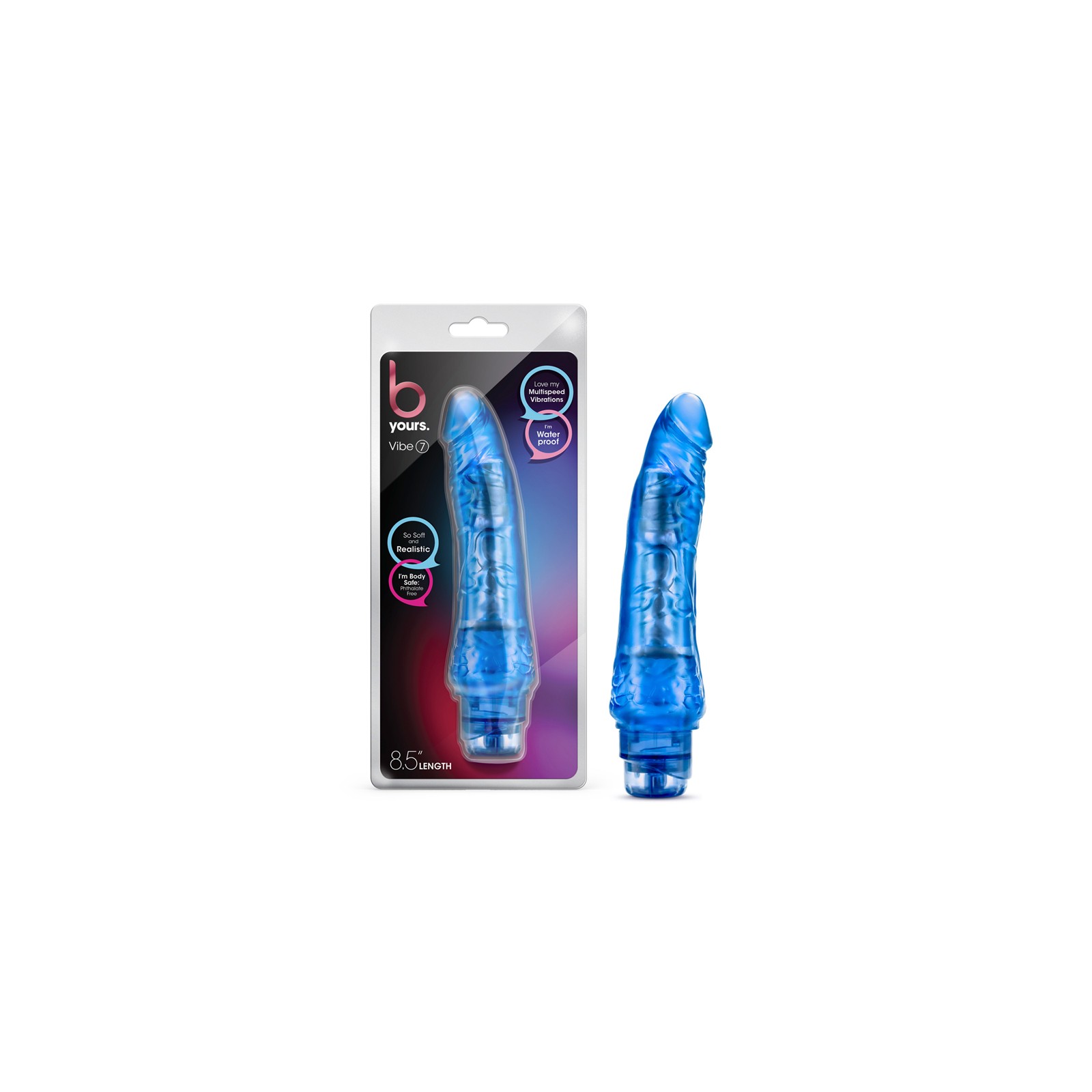 B Yours Vibe 7 Dildo Vibrante Realista Azul