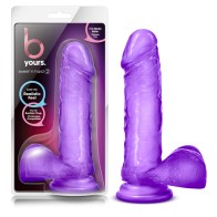 B Yours Sweet 'n Hard 7.75 in. Realistic Dildo with Balls Purple