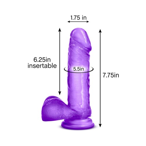 B Yours Sweet 'n Hard 7.75 in. Realistic Dildo with Balls Purple