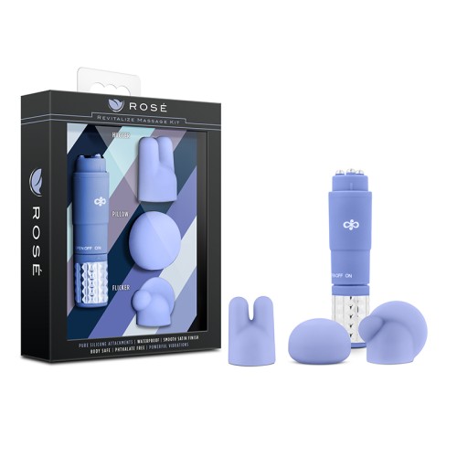 Kit de Masaje Rose Revitalize con Mini Vibrador y Accesorios de Silicona