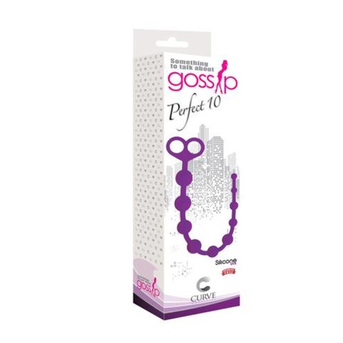 Curve Toys Perfect 10 Silicone Anal Beads - Violet