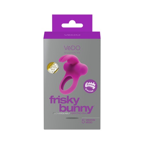 VeDO Frisky Bunny Anillo Vibrante Recargable - Morado Perfecto