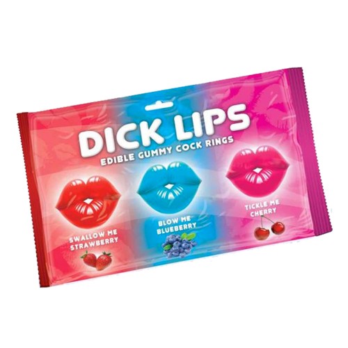 Dick Lips Edible Gummy Cock Rings 3-Pack for Fun Play